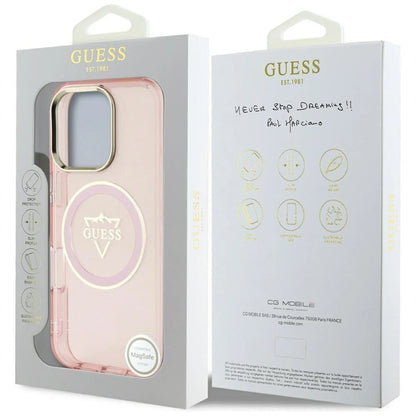 Guess IML Metal Mountain Logo MagSafe iPhone 16 Pro Max Case - Pink_7