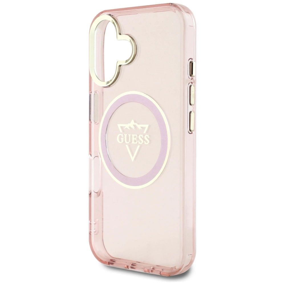 Guess IML Metal Mountain Logo MagSafe iPhone 16 Case - Pink_5