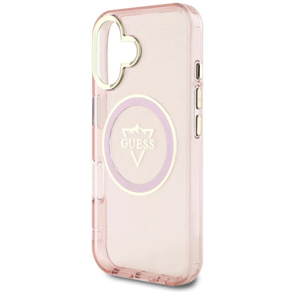 Guess IML Metal Mountain Logo MagSafe iPhone 16 Case - Pink_5