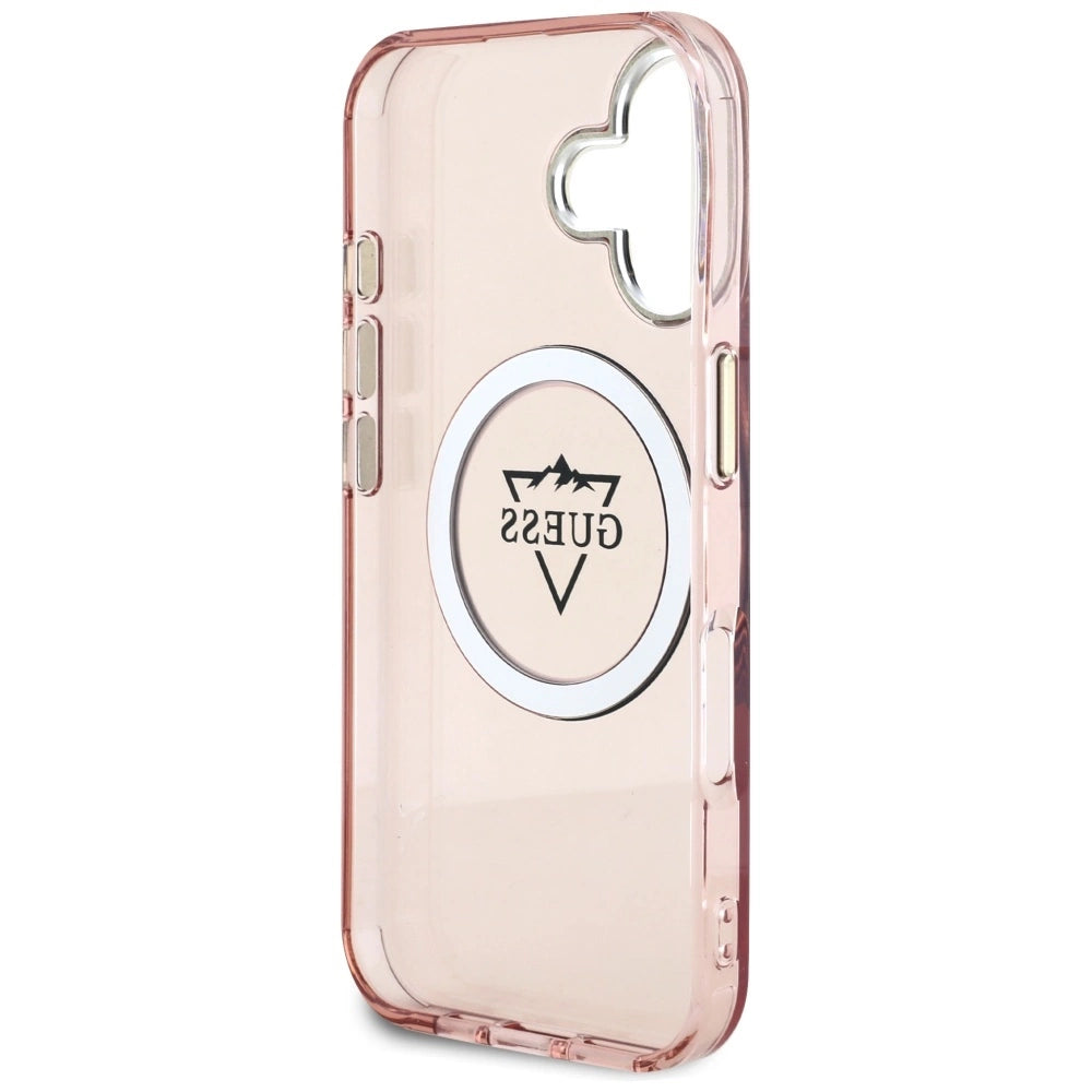 Guess IML Metal Mountain Logo MagSafe iPhone 16 Case - Pink_6