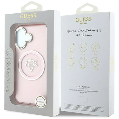 Guess IML Metal Mountain Logo MagSafe iPhone 16 Case - Pink_7