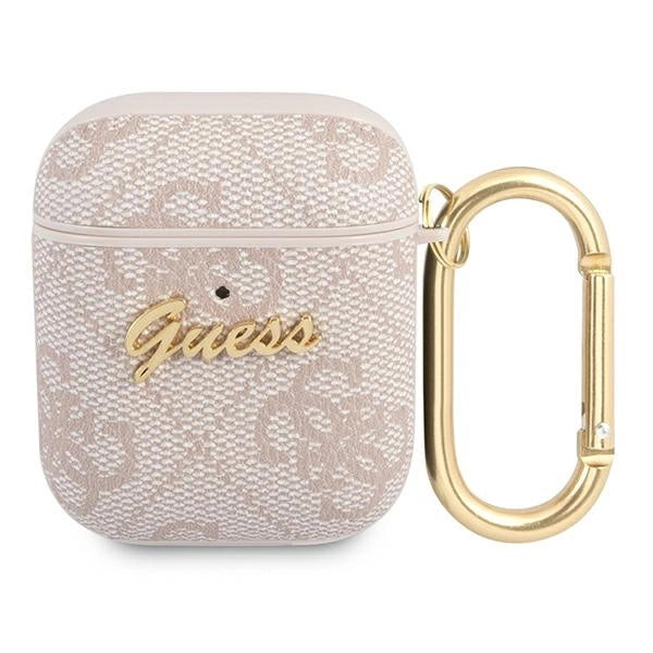 Guess 4G Script Metal Collection Case for AirPods 1 / 2 - Pink_0