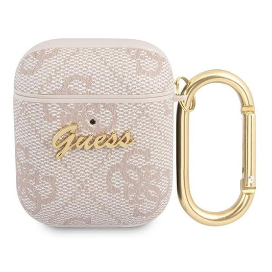 Guess 4G Script Metal Collection Case for AirPods 1 / 2 - Pink_0
