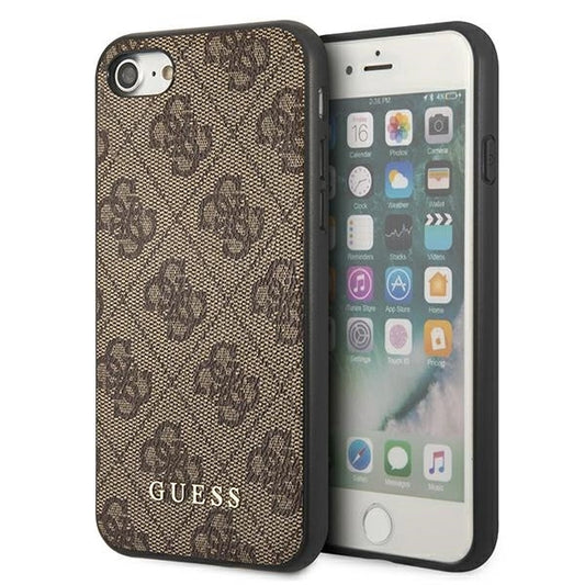 Guess 4G Metal Gold Logo Case for iPhone SE 2022 / 2020 / 7 / 8 - Brown_0