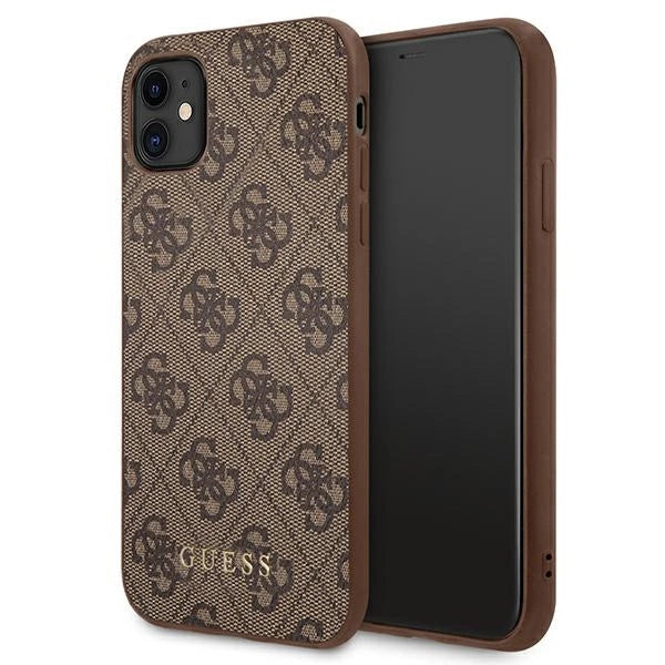 Guess 4G Metal Gold Logo Case for iPhone 11 / Xr 6.1" - Brown_0