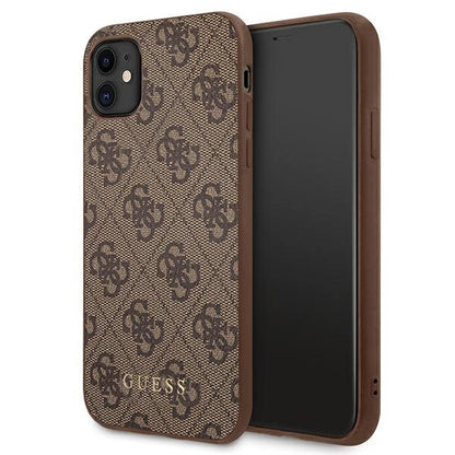 Guess 4G Metal Gold Logo Case for iPhone 11 / Xr 6.1" - Brown_0