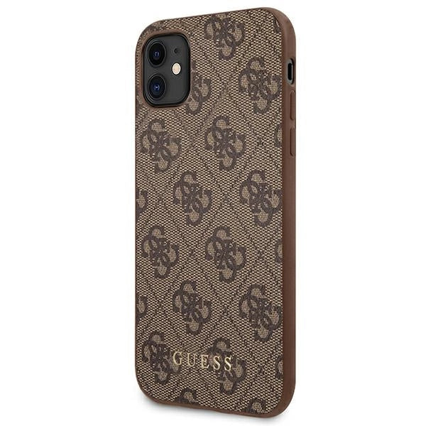 Guess 4G Metal Gold Logo Case for iPhone 11 / Xr 6.1" - Brown_1