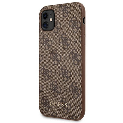 Guess 4G Metal Gold Logo Case for iPhone 11 / Xr 6.1" - Brown_1