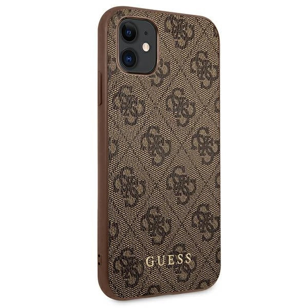 Guess 4G Metal Gold Logo Case for iPhone 11 / Xr 6.1" - Brown_3