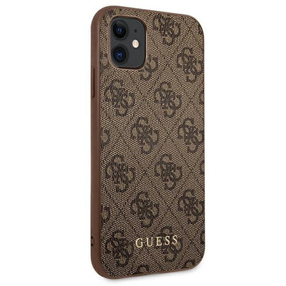Guess 4G Metal Gold Logo Case for iPhone 11 / Xr 6.1" - Brown_3