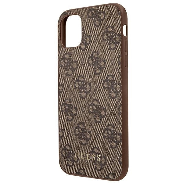 Guess 4G Metal Gold Logo Case for iPhone 11 / Xr 6.1" - Brown_5