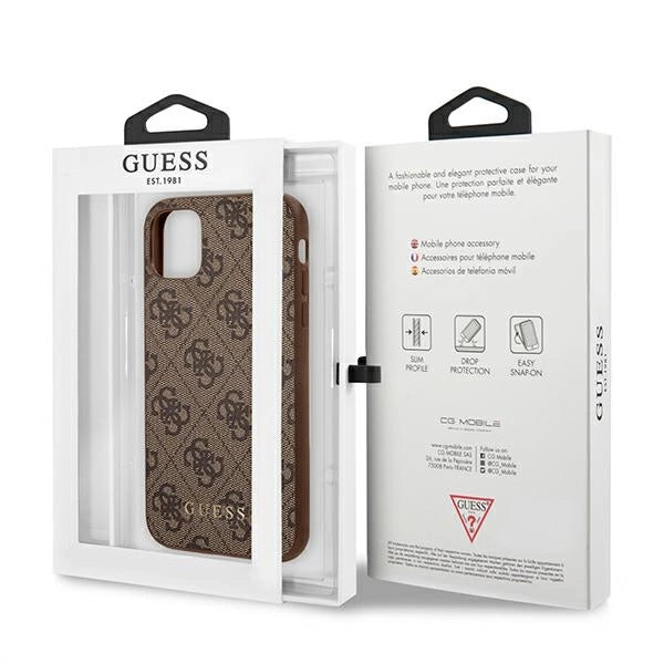 Guess 4G Metal Gold Logo Case for iPhone 11 / Xr 6.1" - Brown_7