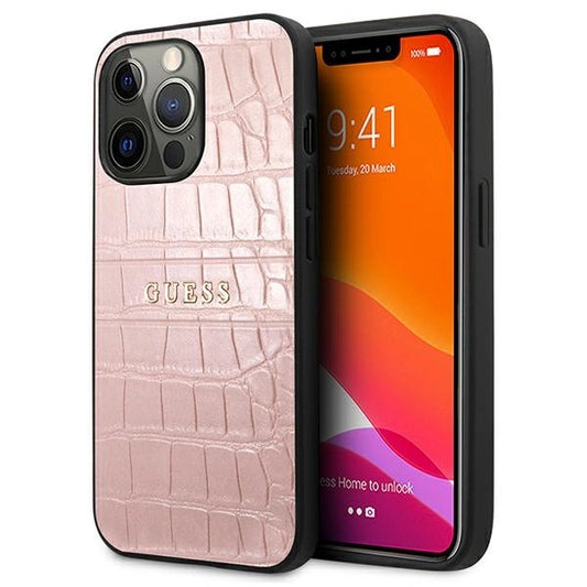 Guess Croco Strap Collection iPhone 13 Pro / 13 6.1" Case - Pink_0