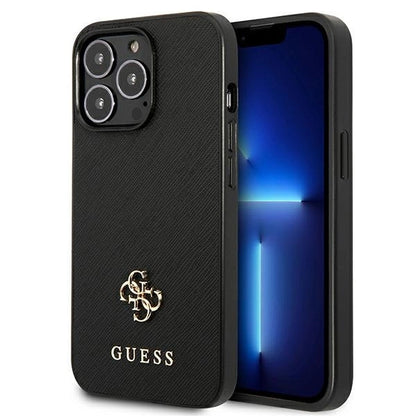 Guess Saffiano 4G Small Metal Logo case for iPhone 13 Pro / 13 6.1" - black_0