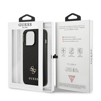 Guess Saffiano 4G Small Metal Logo case for iPhone 13 Pro / 13 6.1" - black_7
