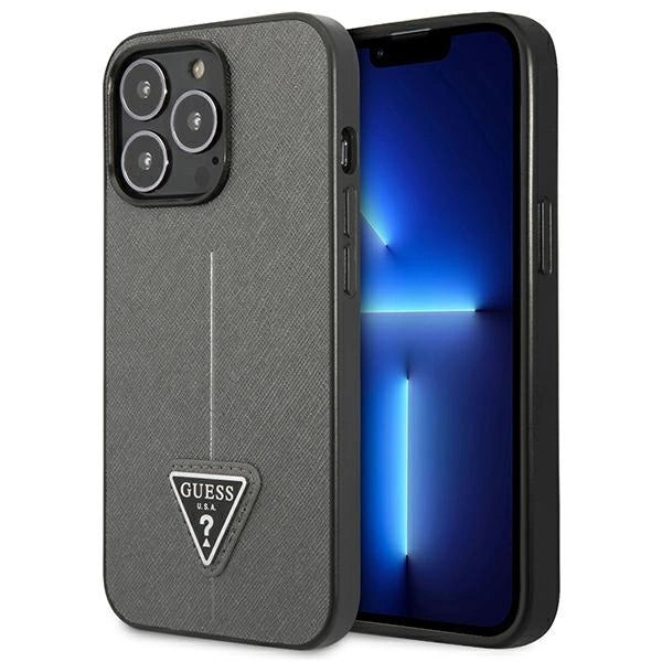 Guess Saffiano Triangle Logo case for iPhone 13 Pro / 13 6.1" - silver_0