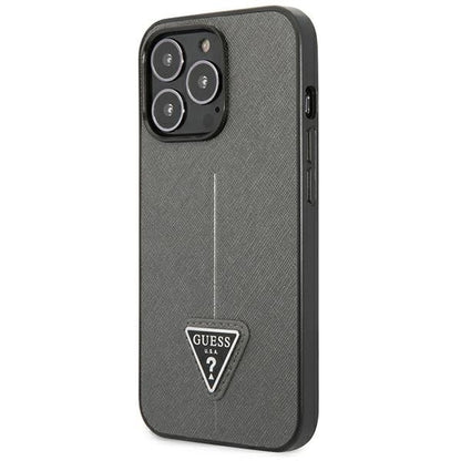 Guess Saffiano Triangle Logo case for iPhone 13 Pro / 13 6.1" - silver_1