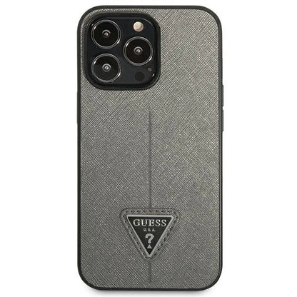 Guess Saffiano Triangle Logo case for iPhone 13 Pro / 13 6.1" - silver_2