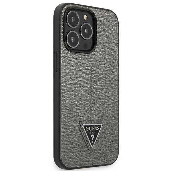 Guess Saffiano Triangle Logo case for iPhone 13 Pro / 13 6.1" - silver_3