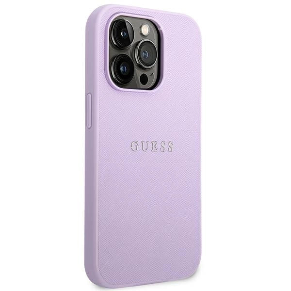 Guess Saffiano Strap Case for iPhone 14 Pro Max 6.7&quot; - Purple_3