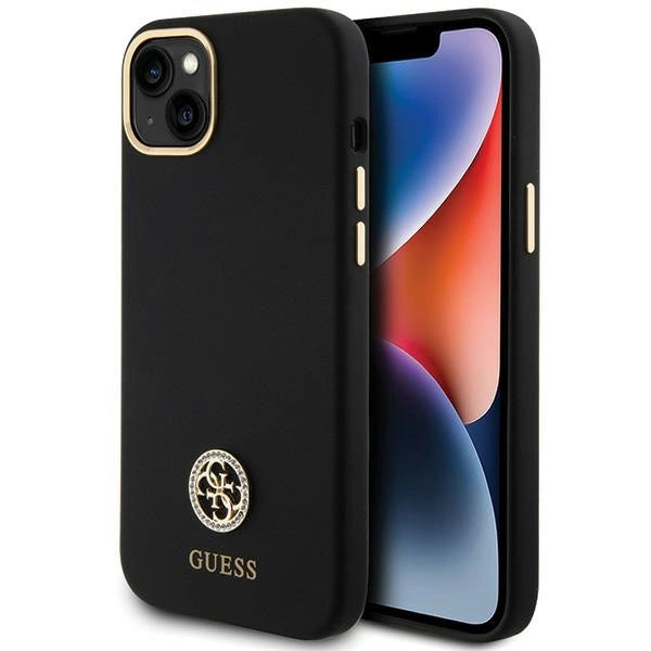 Guess Silicone Logo Strass 4G Case for iPhone 15 Plus / 14 Plus 6.7" - Black_0