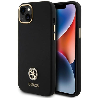 Guess Silicone Logo Strass 4G Case for iPhone 15 Plus / 14 Plus 6.7" - Black_0