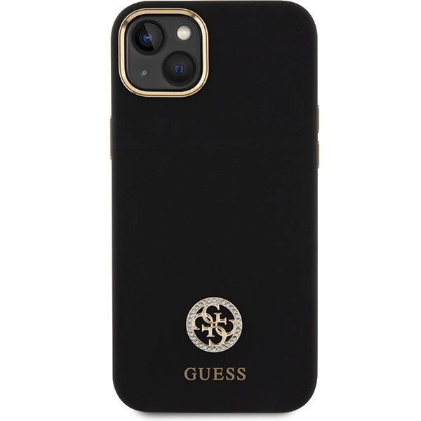 Guess Silicone Logo Strass 4G Case for iPhone 15 Plus / 14 Plus 6.7" - Black_2