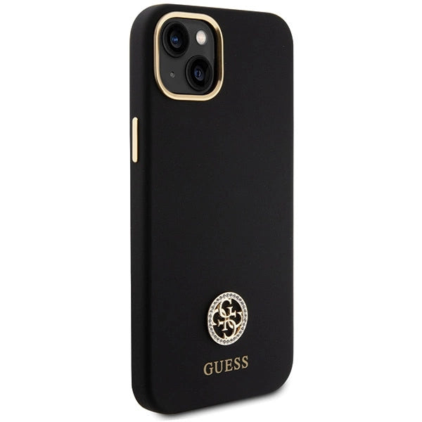 Guess Silicone Logo Strass 4G Case for iPhone 15 Plus / 14 Plus 6.7" - Black_3