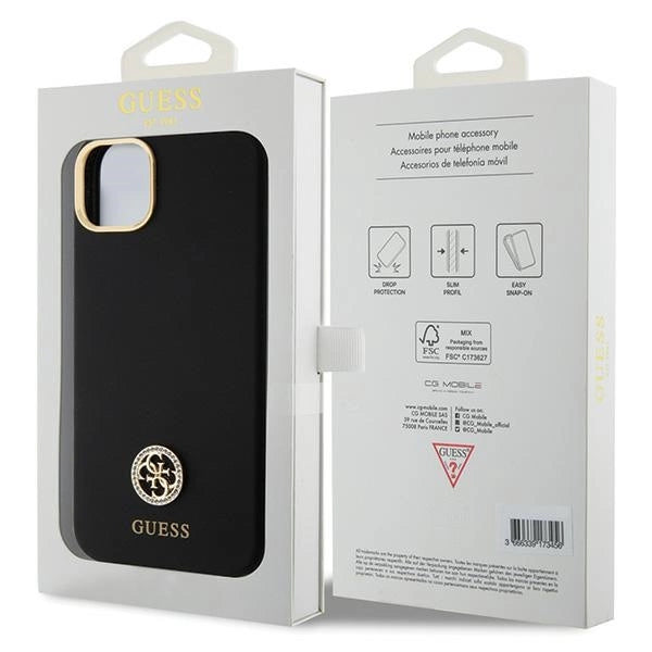 Guess Silicone Logo Strass 4G Case for iPhone 15 Plus / 14 Plus 6.7" - Black_7