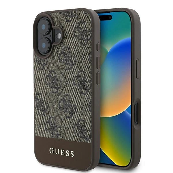 Guess 4G Bottom Stripe Case for iPhone 16 Plus 6.7" - Brown_0