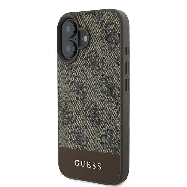 Guess 4G Bottom Stripe Case for iPhone 16 Plus 6.7" - Brown_1