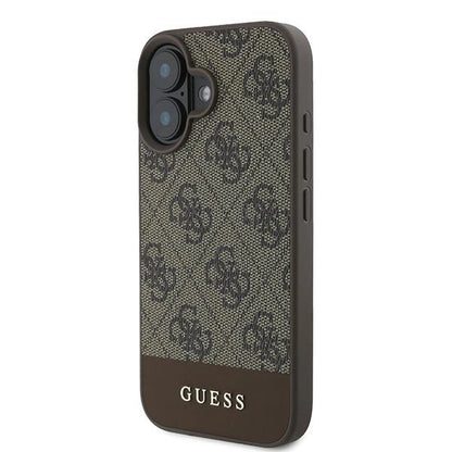 Guess 4G Bottom Stripe Case for iPhone 16 Plus 6.7" - Brown_1