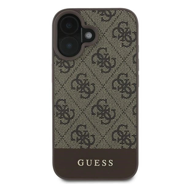 Guess 4G Bottom Stripe Case for iPhone 16 Plus 6.7" - Brown_2