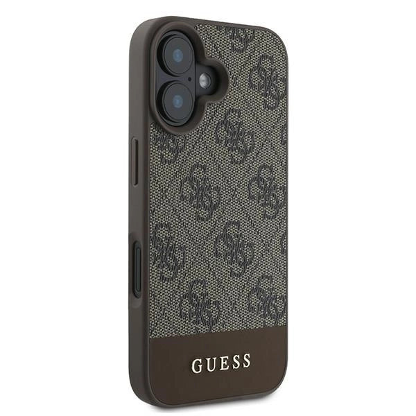 Guess 4G Bottom Stripe Case for iPhone 16 Plus 6.7" - Brown_3