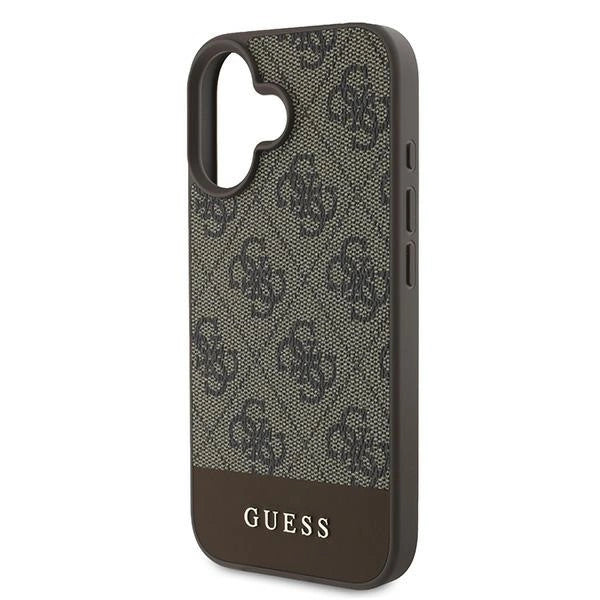 Guess 4G Bottom Stripe Case for iPhone 16 Plus 6.7" - Brown_5