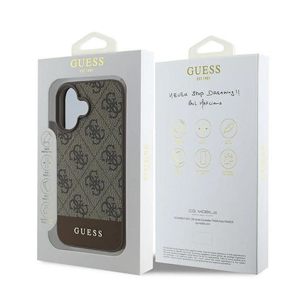 Guess 4G Bottom Stripe Case for iPhone 16 Plus 6.7" - Brown_7