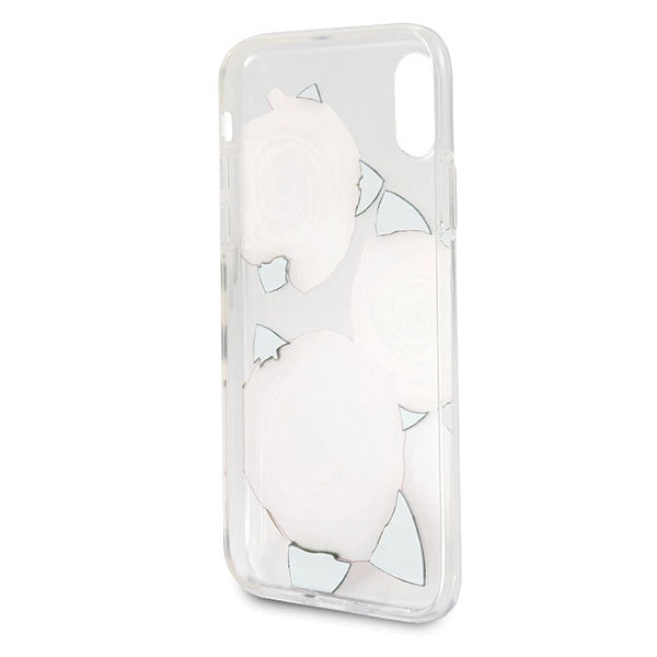 Guess Flower Desire Red Rose iPhone X Case - Transparent_3