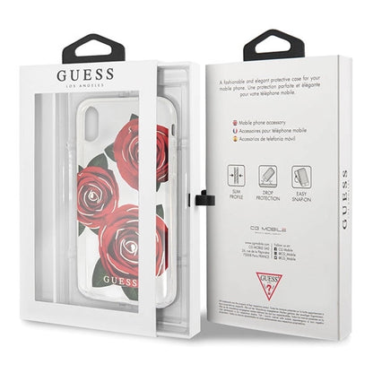 Guess Flower Desire Red Rose iPhone X Case - Transparent_8