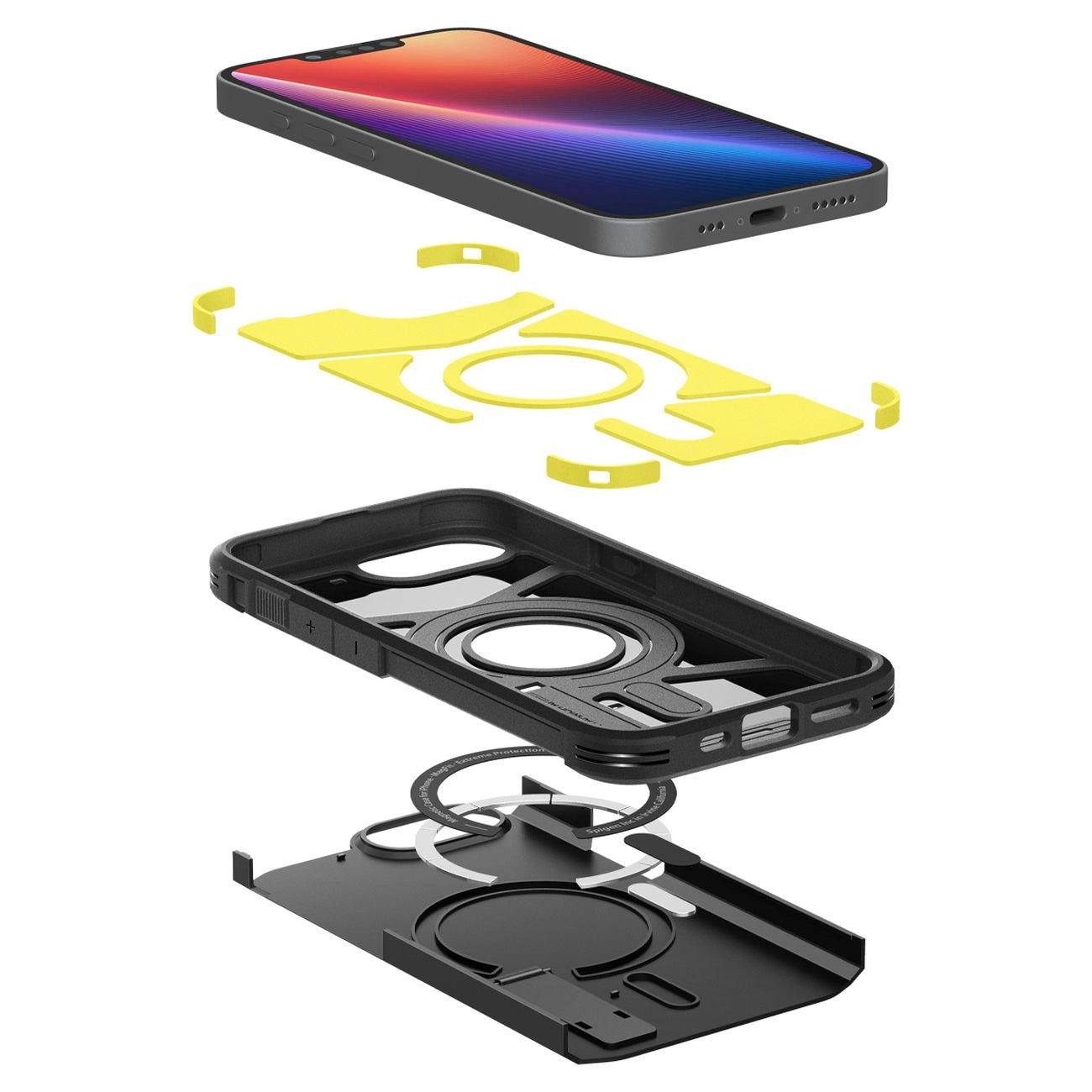 Spigen Tough Armor Case with MagSafe for iPhone 16e with Stand - Black_11