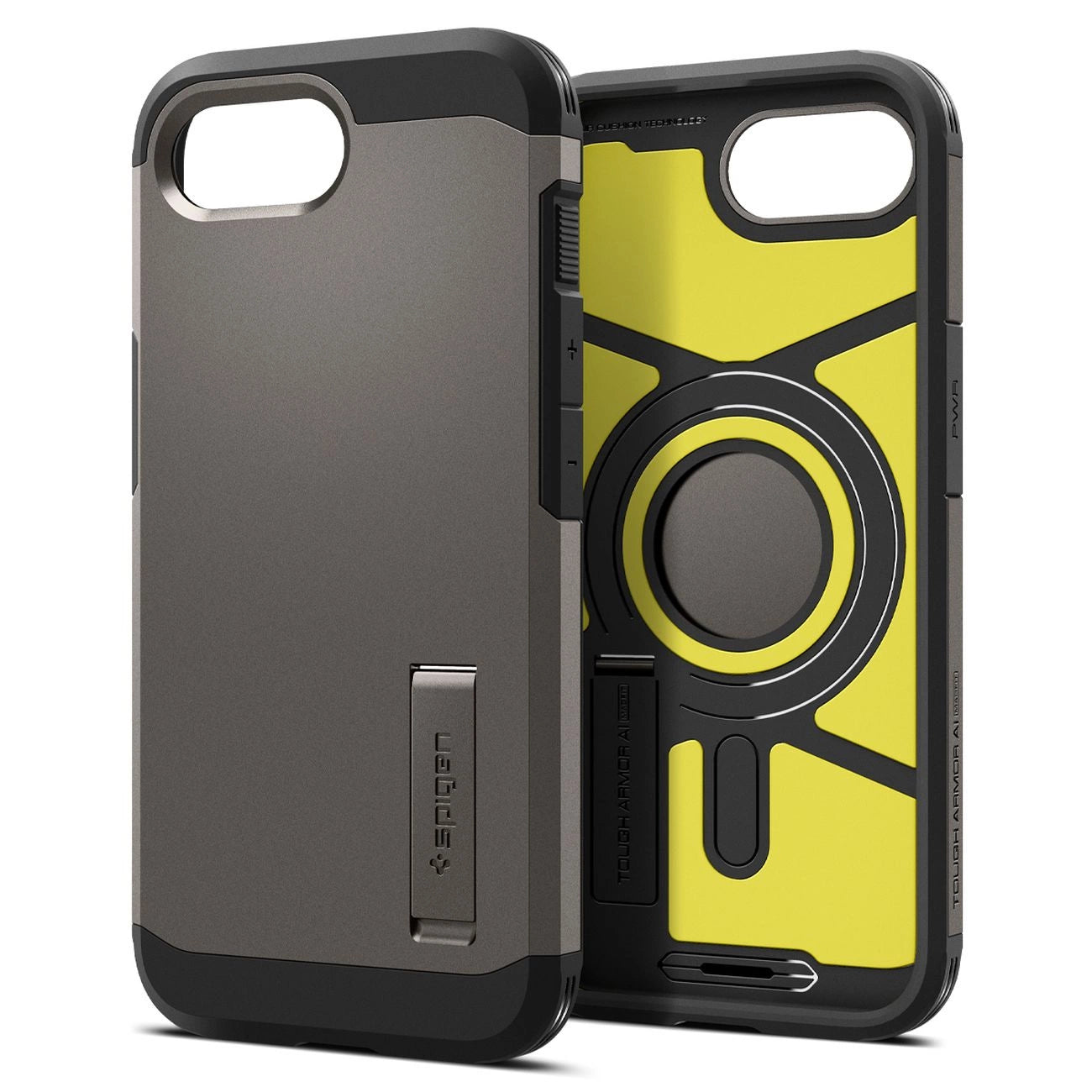 Spigen Tough Armor Case with MagSafe for iPhone 16e with Stand - Gray_11