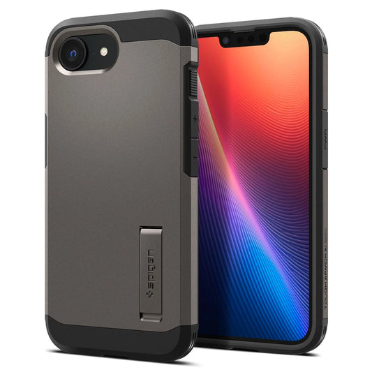Spigen Tough Armor Case with MagSafe for iPhone 16e with Stand - Gray_0