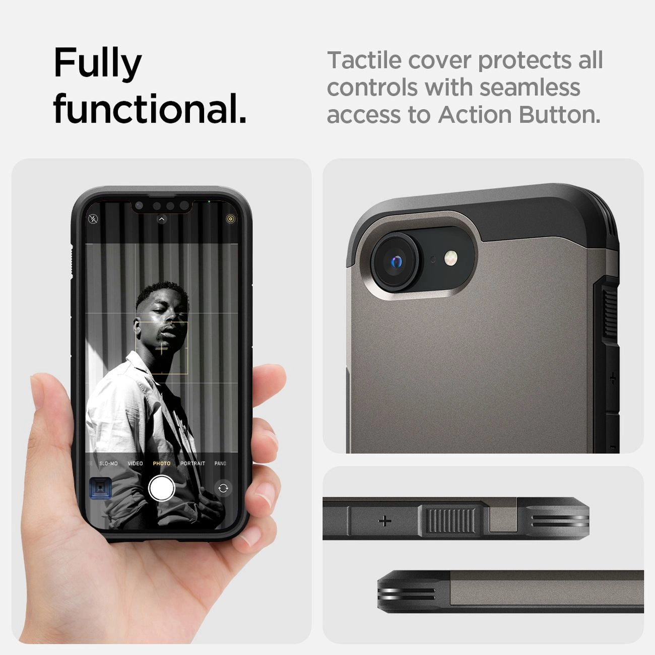 Spigen Tough Armor Case with MagSafe for iPhone 16e with Stand - Gray_15