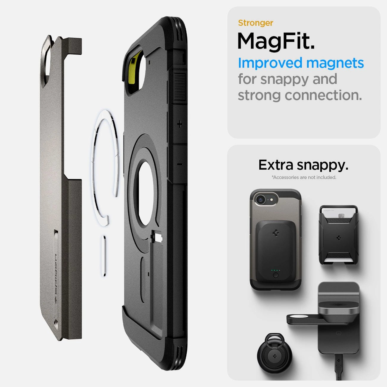 Spigen Tough Armor Case with MagSafe for iPhone 16e with Stand - Gray_16