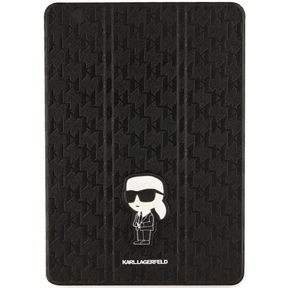Karl Lagerfeld Saffiano Monogram Ikonik Case for iPad 10.2" 2019 (7th gen.) Folio Magnet Allover Cover - Black_0