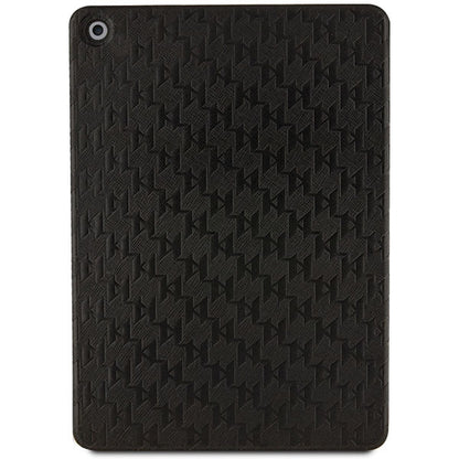 Karl Lagerfeld Saffiano Monogram Ikonik Case for iPad 10.2" 2019 (7th gen.) Folio Magnet Allover Cover - Black_1