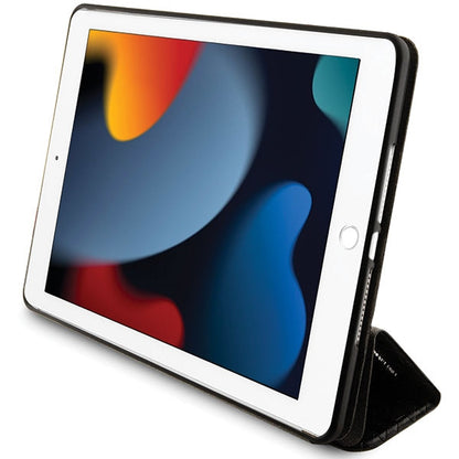 Karl Lagerfeld Saffiano Monogram Ikonik Case for iPad 10.2" 2019 (7th gen.) Folio Magnet Allover Cover - Black_3