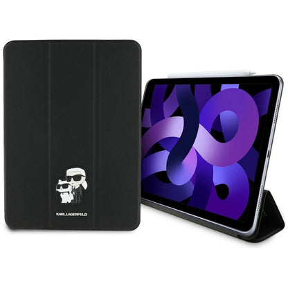 Karl Lagerfeld Saffiano Magnetic Karl &amp; Choupette iPad Air 11" 2024 Book Cover Case - Black_0