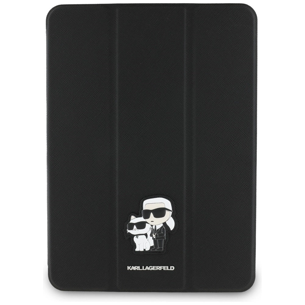 Karl Lagerfeld Saffiano Magnetic Karl &amp; Choupette iPad Air 11" 2024 Book Cover Case - Black_1