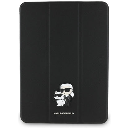 Karl Lagerfeld Saffiano Magnetic Karl &amp; Choupette iPad Air 11" 2024 Book Cover Case - Black_1
