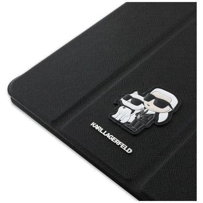 Karl Lagerfeld Saffiano Magnetic Karl &amp; Choupette iPad Air 11" 2024 Book Cover Case - Black_6
